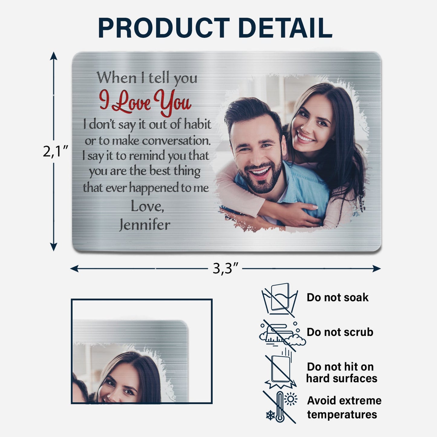 Custom Photo When I Tell You I Love You - Gift For Couples, Husband, Wife - Personalized Aluminum Wallet Card