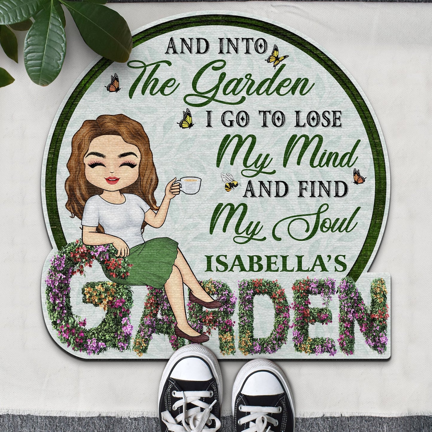 Beware A Crazy Plant Lady Lives Here - Gift For Garden Lovers - Personalized Custom Shaped Doormat