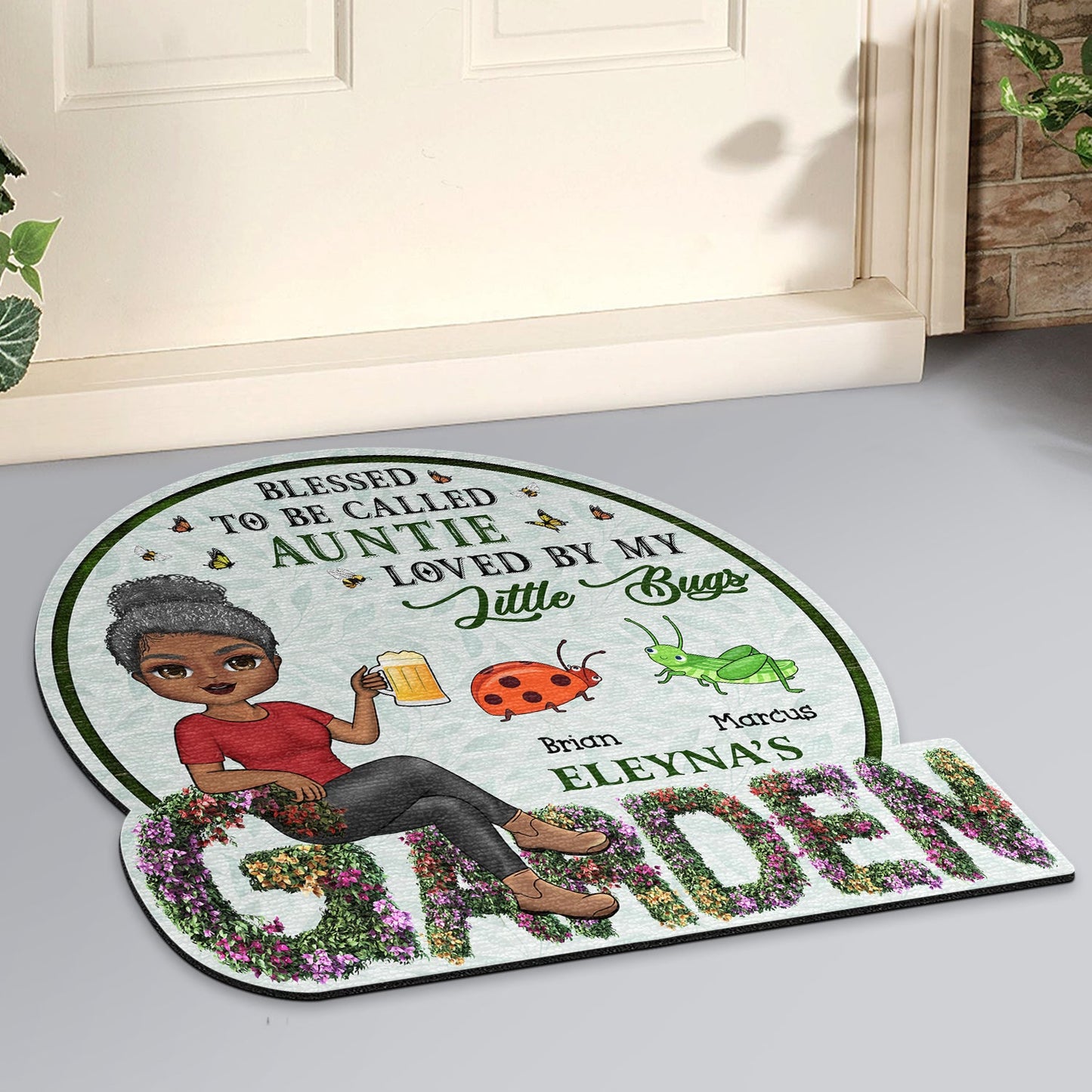Grandma's Garden - Gift For Garden Lovers, Mothers, Grandmas - Personalized Custom Shaped Doormat