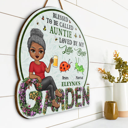 Grandma's Garden - Gift For Garden Lovers, Mothers, Grandmas - Personalized Custom Shaped Wood Sign