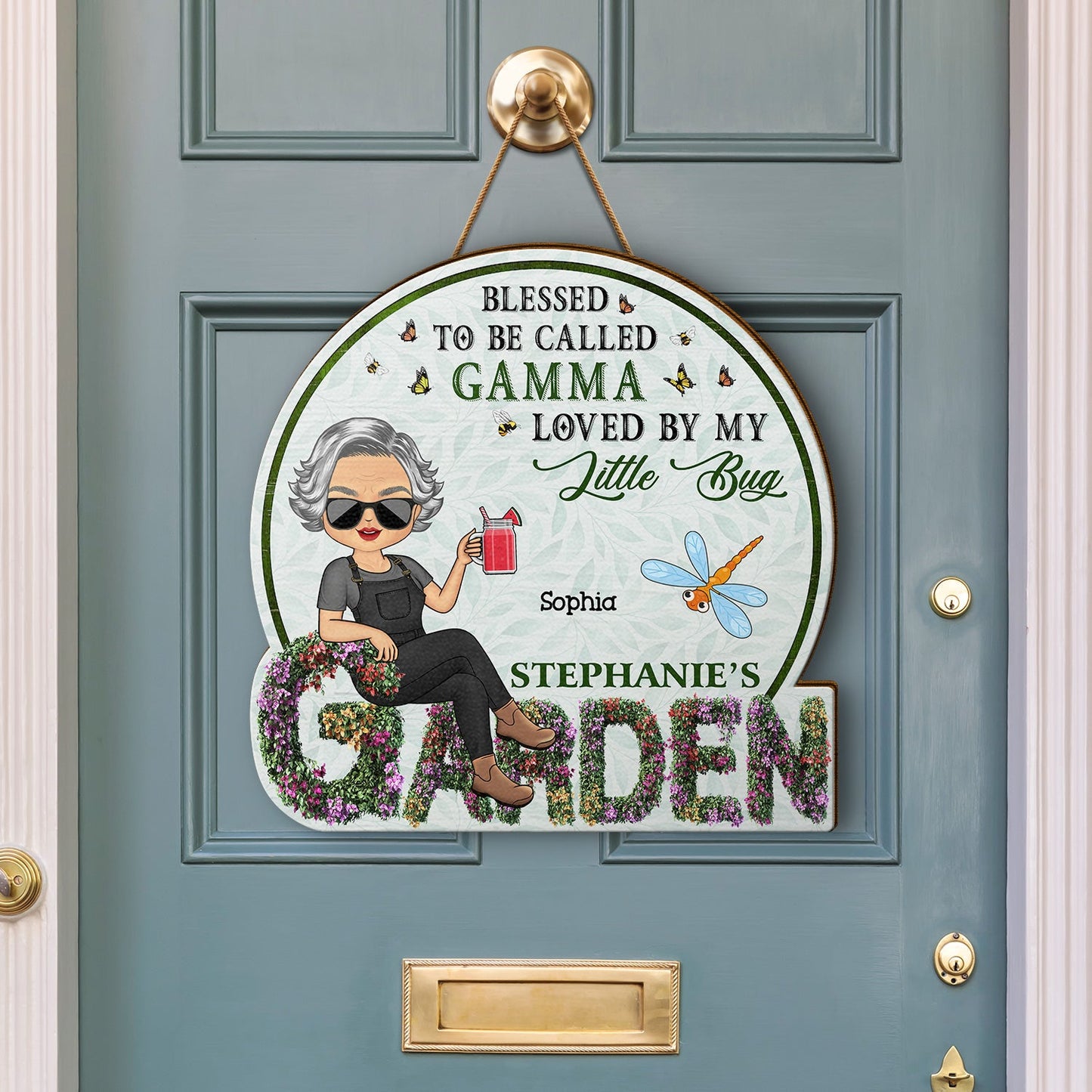Grandma's Garden - Gift For Garden Lovers, Mothers, Grandmas - Personalized Custom Shaped Wood Sign