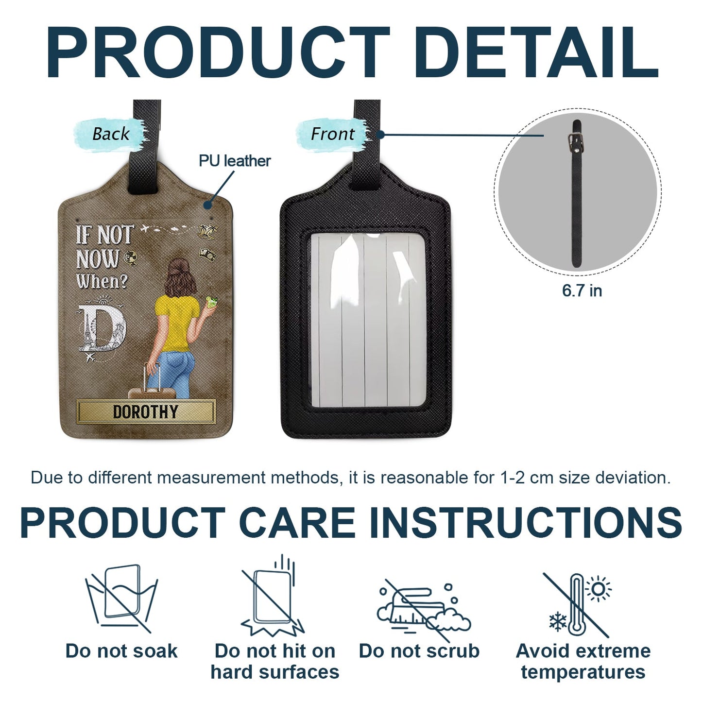 If Not Now When - Gift For Travelers, Traveling Lovers, Him, Her - Personalized Luggage Tag