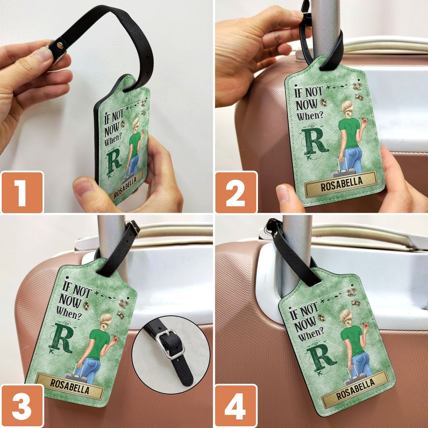 If Not Now When - Gift For Travelers, Traveling Lovers, Him, Her - Personalized Luggage Tag