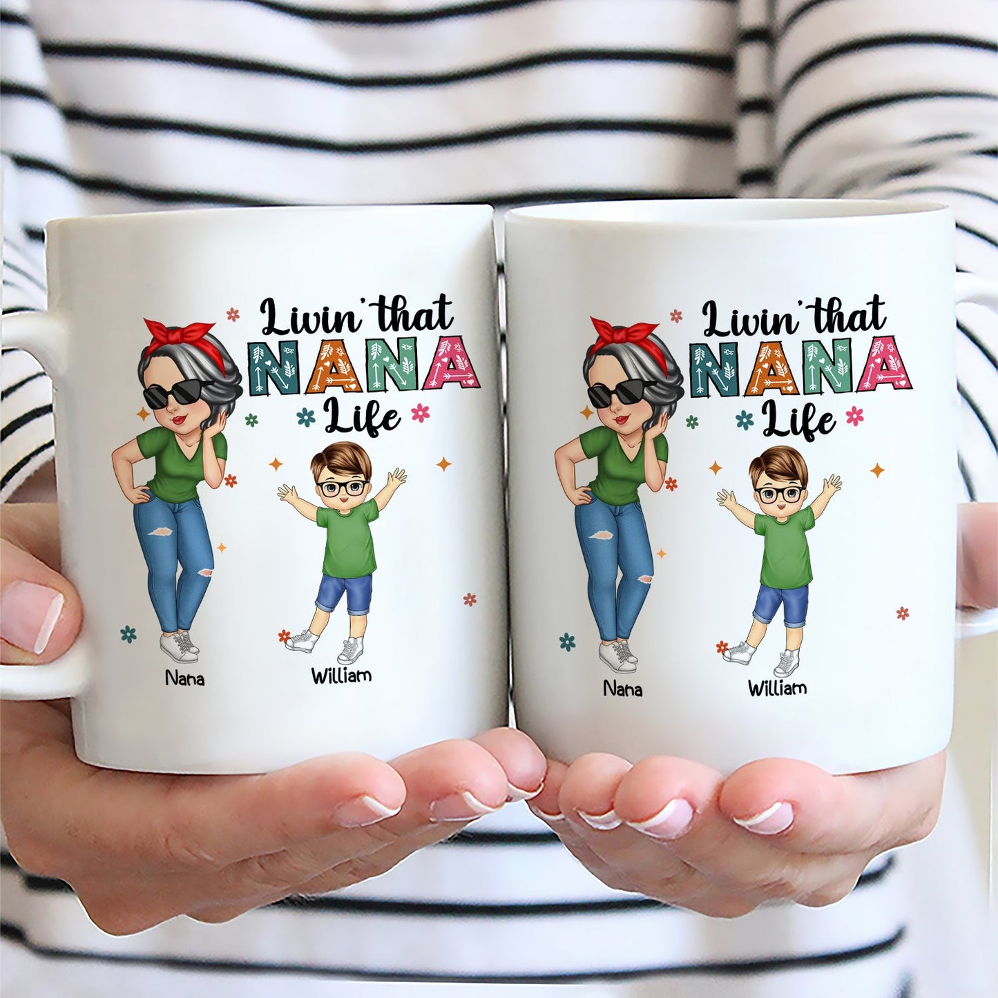 Living That Grandma Life - Funny Gift For Grandma, Mom, Nana, Gigi - Personalized Mug