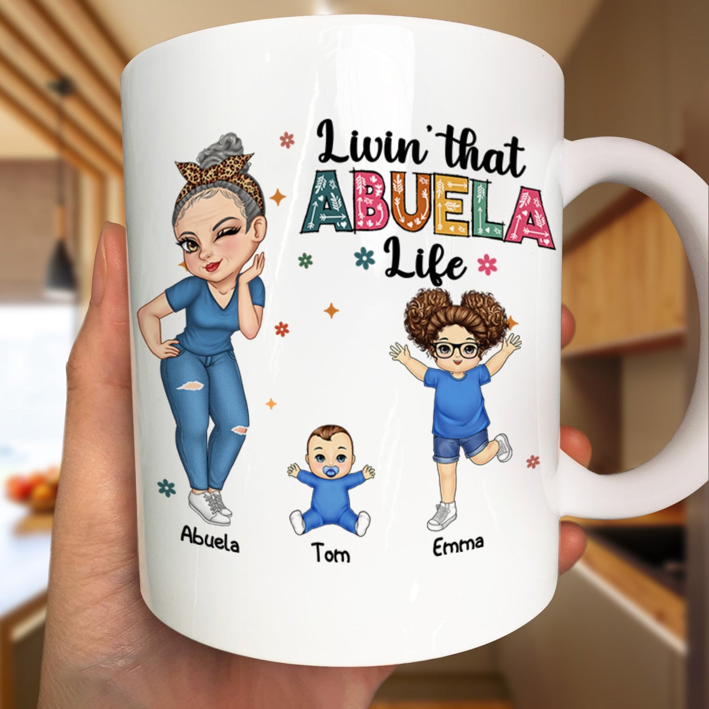 Living That Grandma Life - Funny Gift For Grandma, Mom, Nana, Gigi - Personalized Mug