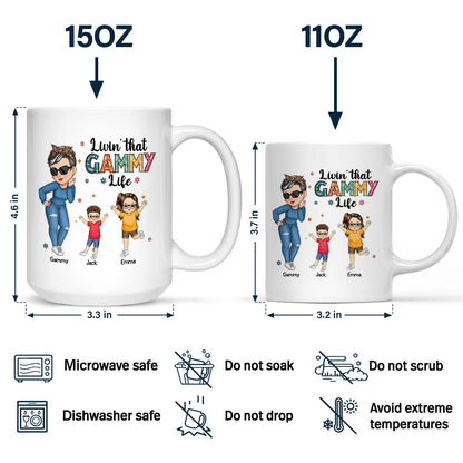 Living That Grandma Life - Funny Gift For Grandma, Mom, Nana, Gigi - Personalized Mug
