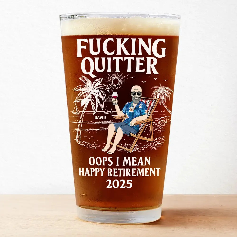 Oops I Mean Happy Retirement - Personalized Beer Glass