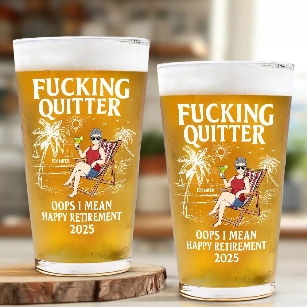 Oops I Mean Happy Retirement - Personalized Beer Glass