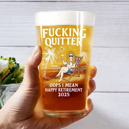 Oops I Mean Happy Retirement - Personalized Beer Glass