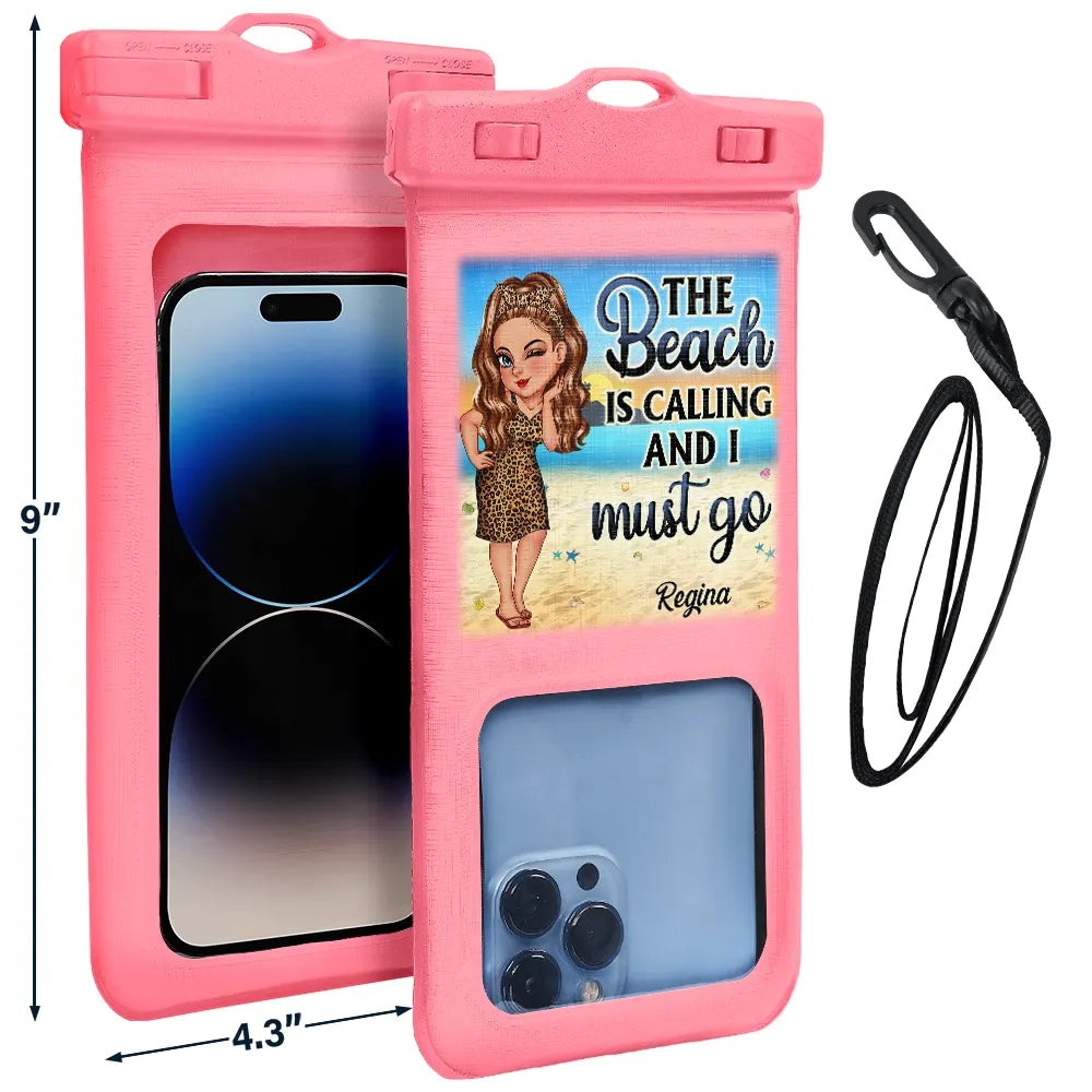 Just A Girl Who Loves Beaches Summer Vacation Traveling - Personalized Waterproof Phone Pouch