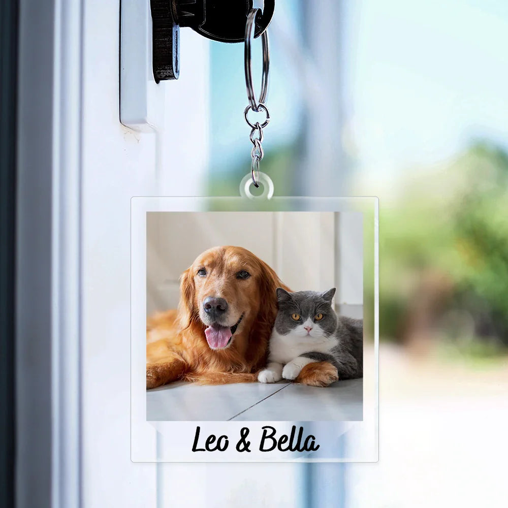 Custom Photo Couple Bestie Sister Family - Personalized Acrylic Keychain