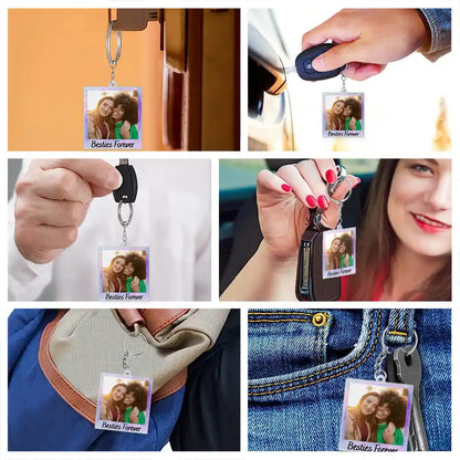 Custom Photo Couple Bestie Sister Family - Personalized Acrylic Keychain