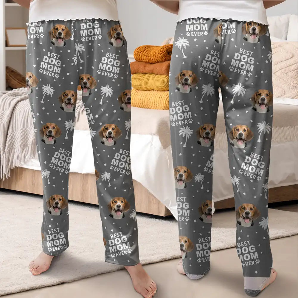 Custom Photo Best Dog Cat Dad Mom Ever - Personalized Pajama Pants