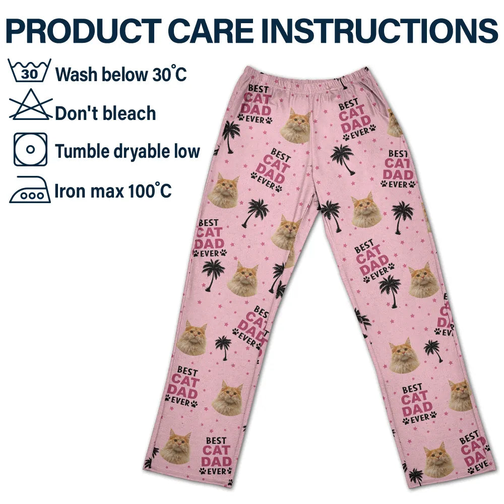 Custom Photo Best Dog Cat Dad Mom Ever - Personalized Pajama Pants