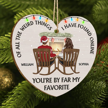 Of All The Weird Things I Have Found Online Christmas Couples - Personalized Custom Shaped Wooden Ornament