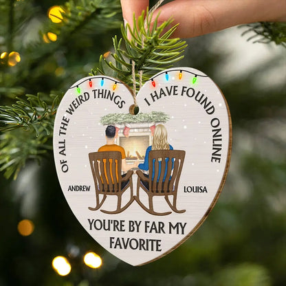 Of All The Weird Things I Have Found Online Christmas Couples - Personalized Custom Shaped Wooden Ornament