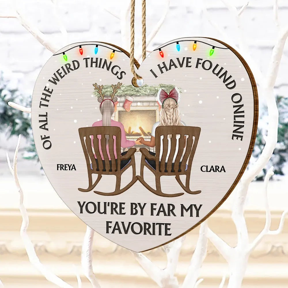 Of All The Weird Things I Have Found Online Christmas Couples - Personalized Custom Shaped Wooden Ornament