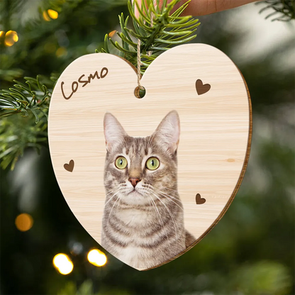 Custom Photo When Tomorrow Starts Without Me Memorial Dog Cat - Personalized Wooden Ornament Print 2 Sides