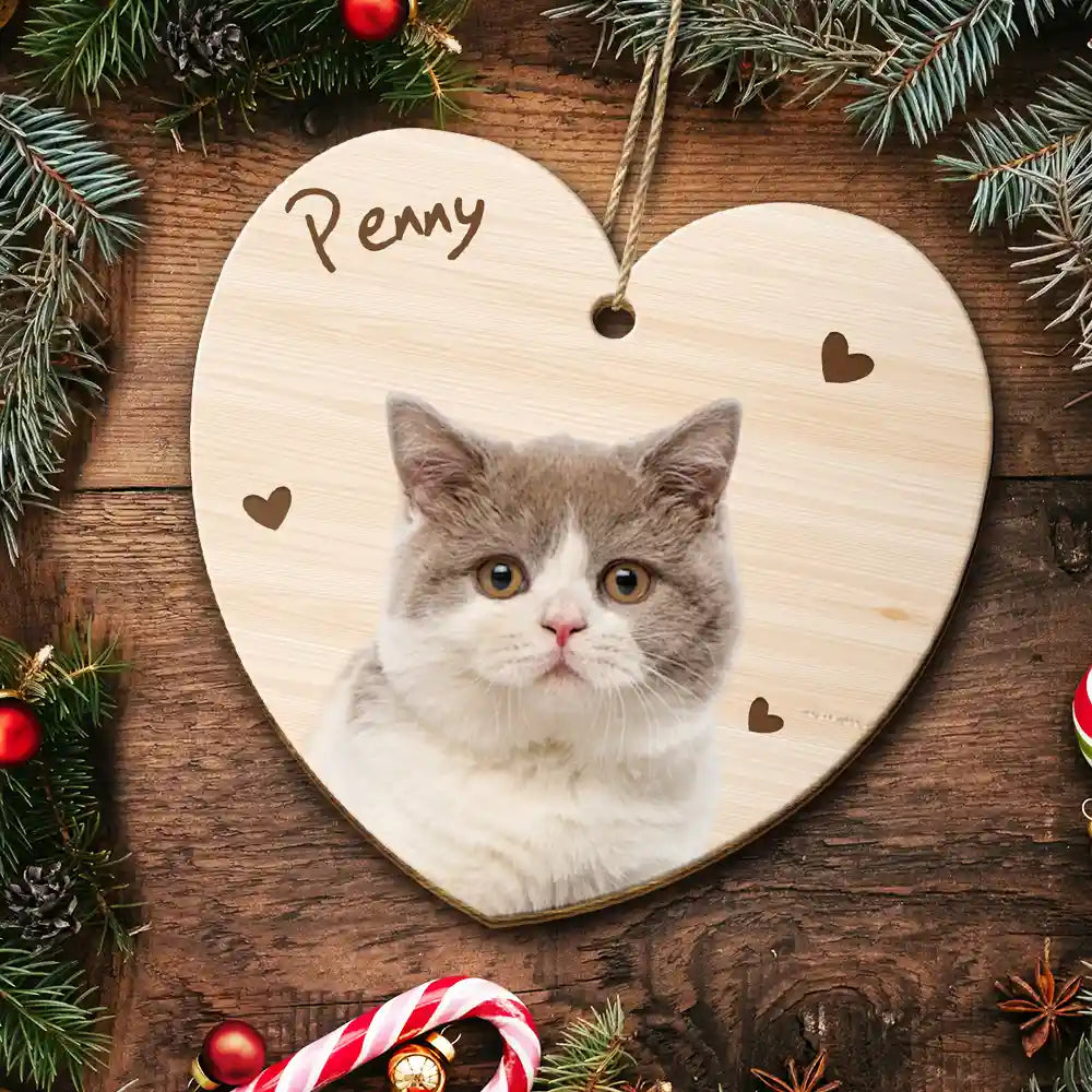 Custom Photo When Tomorrow Starts Without Me Memorial Dog Cat - Personalized Wooden Ornament Print 2 Sides