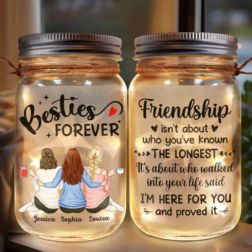 Friendship I'm Here For You - Personalized Mason Jar Light