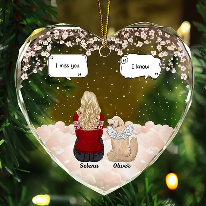 Memorial I Miss You I Know - Personalized Heart Shaped Acrylic Ornament