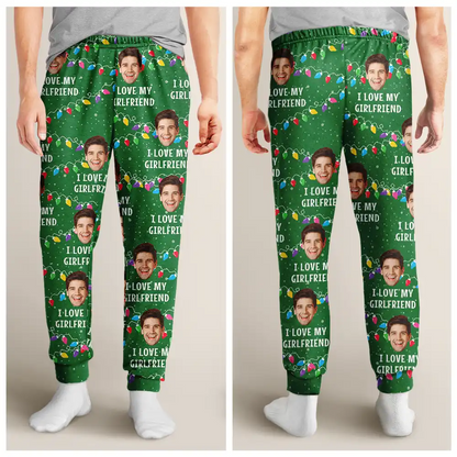 Custom Photo I Love My Wife - Personalized Pajama Pants