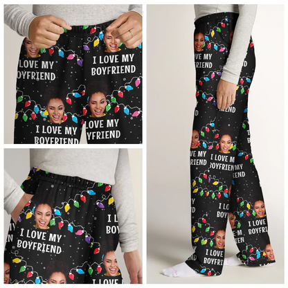 Custom Photo I Love My Wife - Personalized Pajama Pants