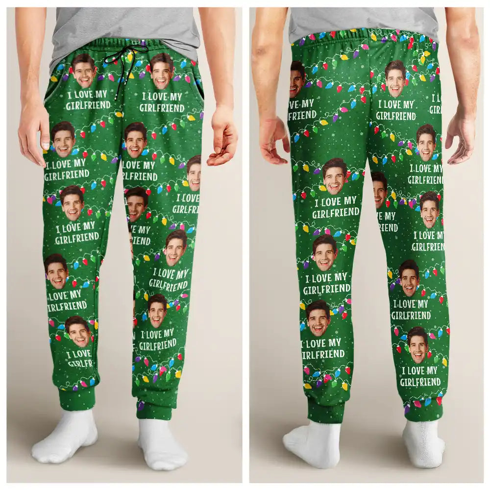 Custom Photo I Love My Wife - Personalized Sweatpants