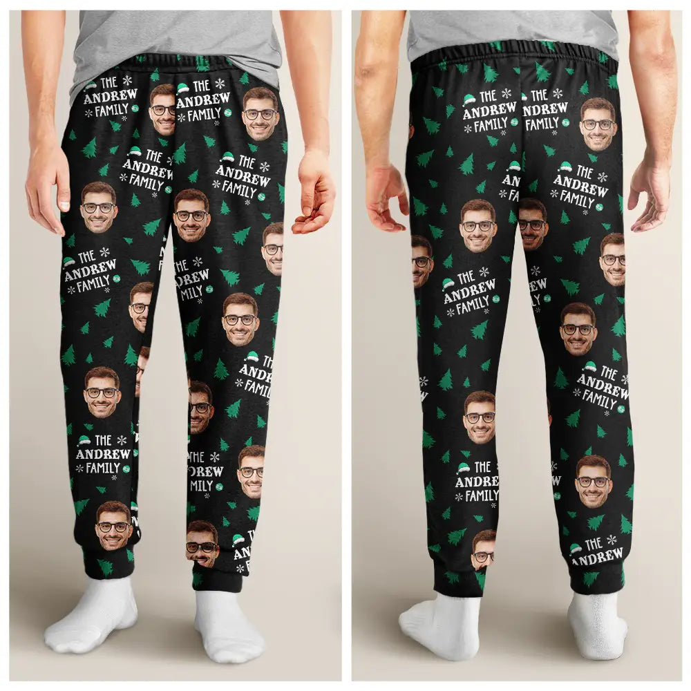 Family, Parents - Custom Photo Christmas Family Faces - Personalized Pajama Pants