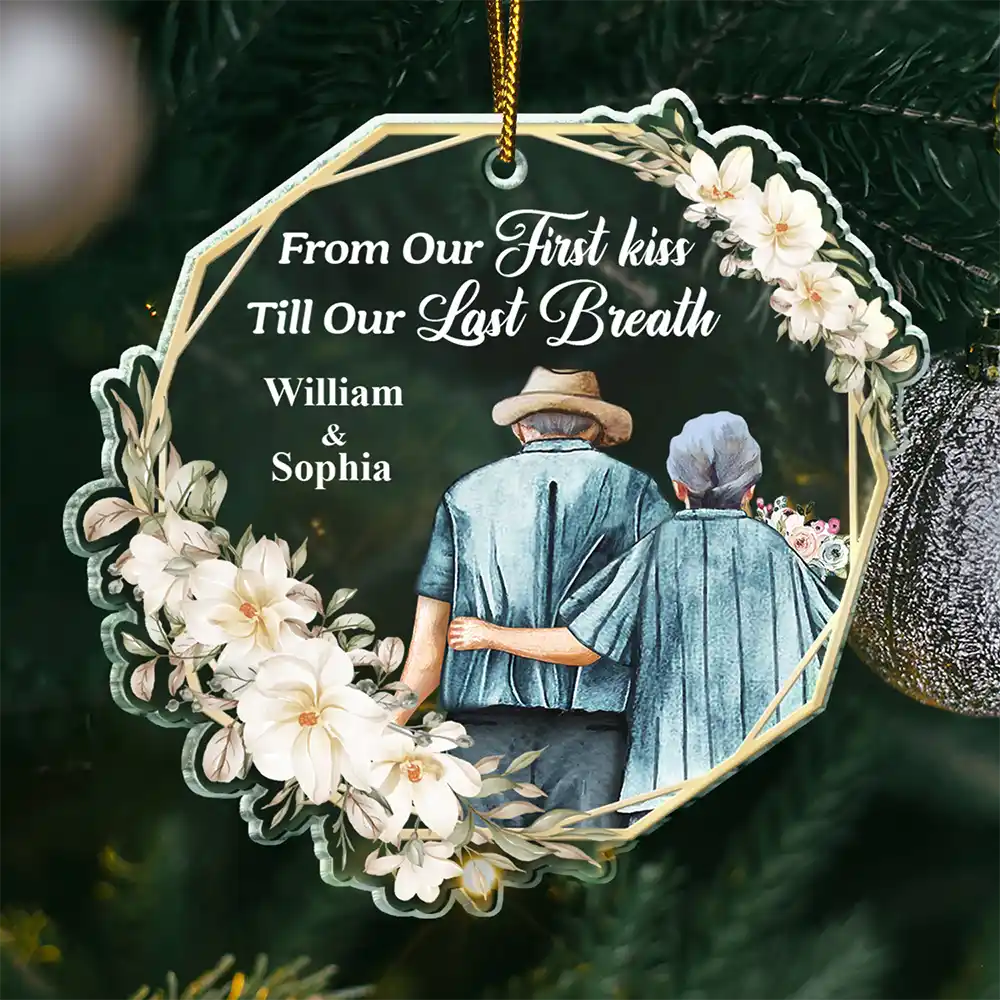 From Our First Kiss Till Our Last Breath - Personalized Circle Acrylic Ornament