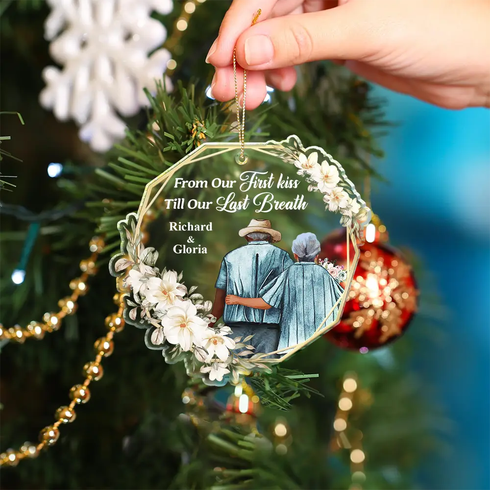 From Our First Kiss Till Our Last Breath - Personalized Circle Acrylic Ornament