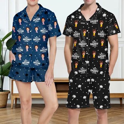 Custom Photo Best Dad Grandpa Ever - Personalized Short Pajamas Set