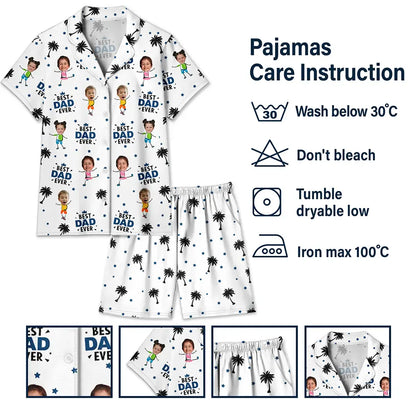 Custom Photo Best Dad Grandpa Ever - Personalized Short Pajamas Set