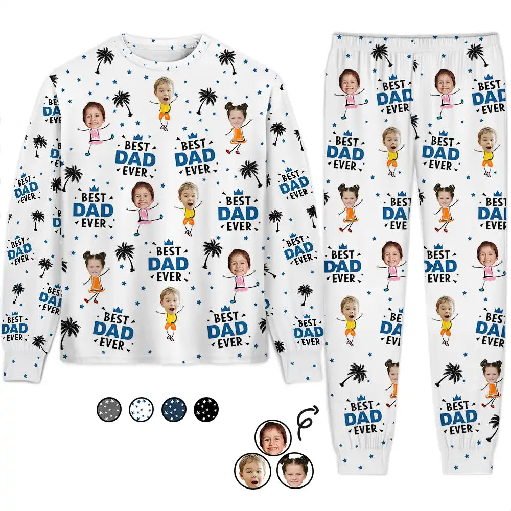 Custom Photo Best Dad Grandpa Ever - Personalized Unisex Pajamas Set