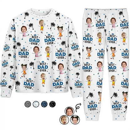 Custom Photo Best Dad Grandpa Ever - Personalized Unisex Pajamas Set