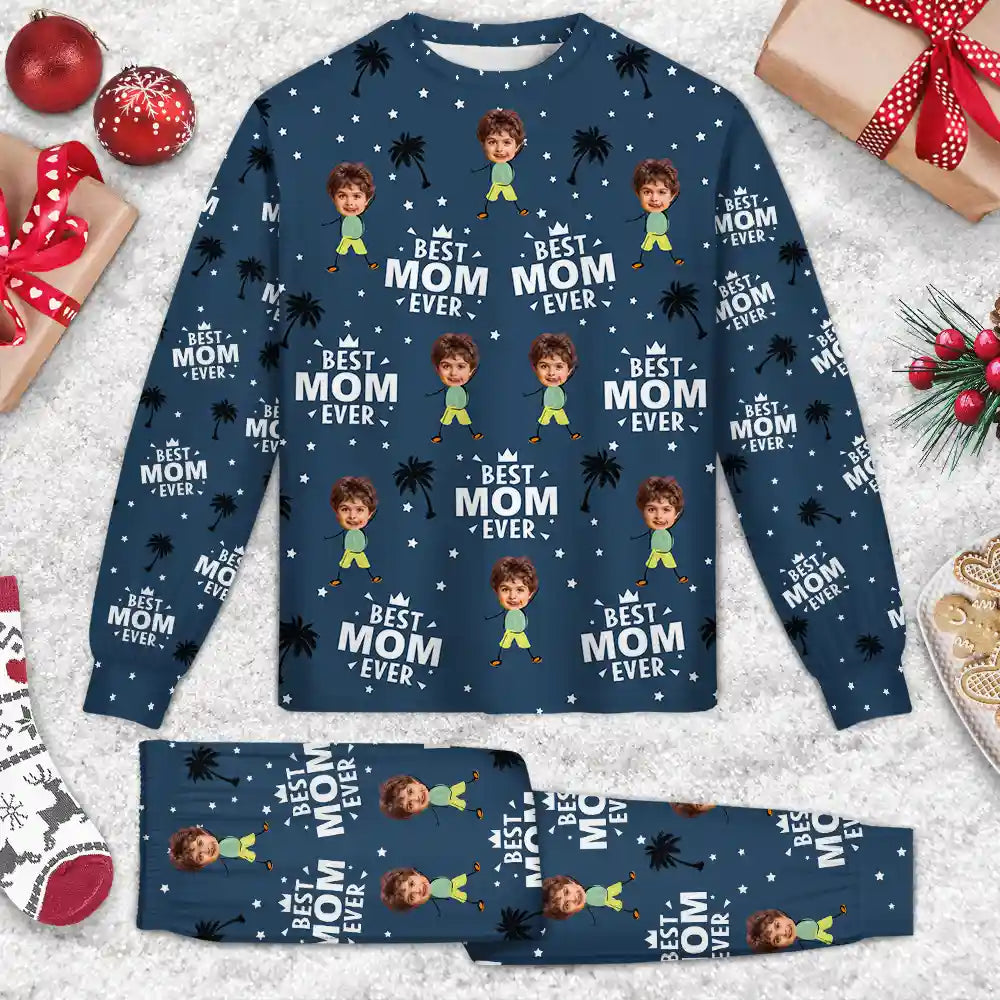 Custom Photo Best Dad Grandpa Ever - Personalized Unisex Pajamas Set