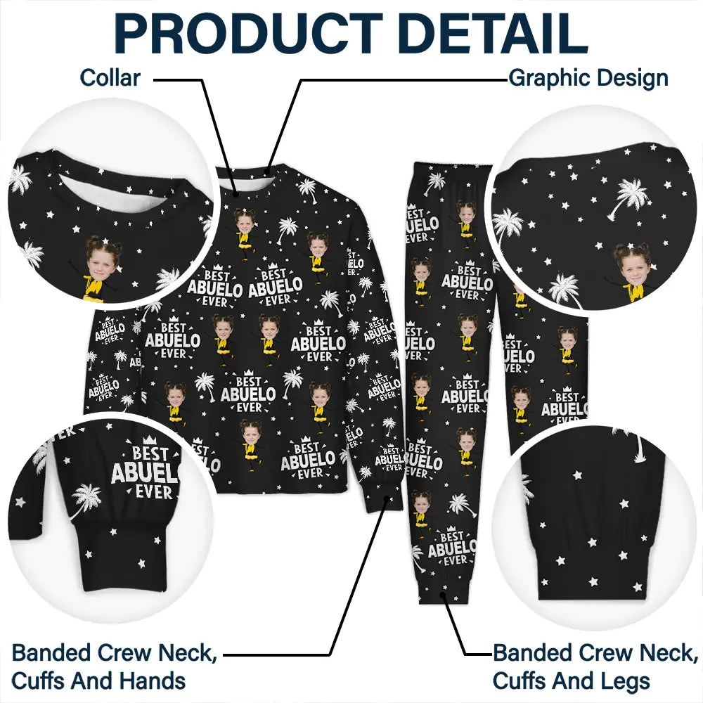 Custom Photo Best Dad Grandpa Ever - Personalized Unisex Pajamas Set