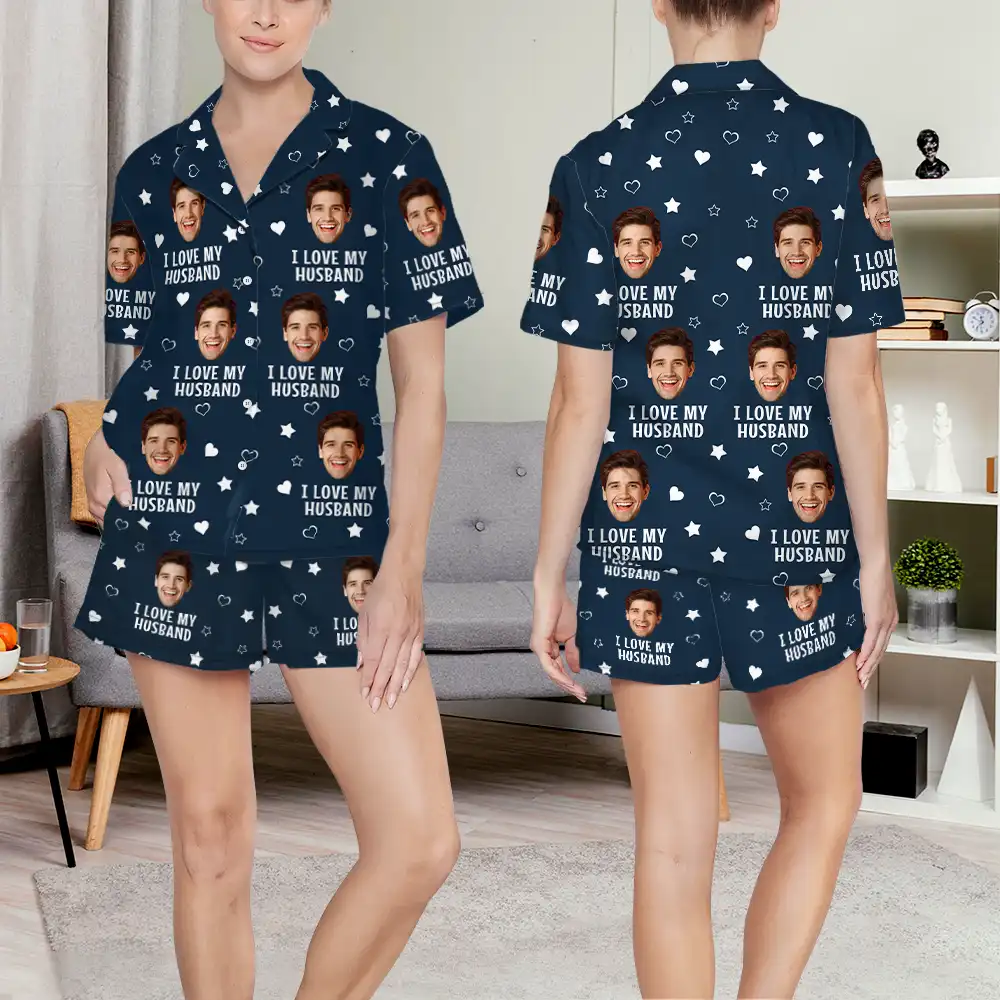 Custom Photo Funny I Love My Lover - Personalized Short Pajamas Set