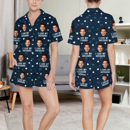 Custom Photo Funny I Love My Lover - Personalized Short Pajamas Set