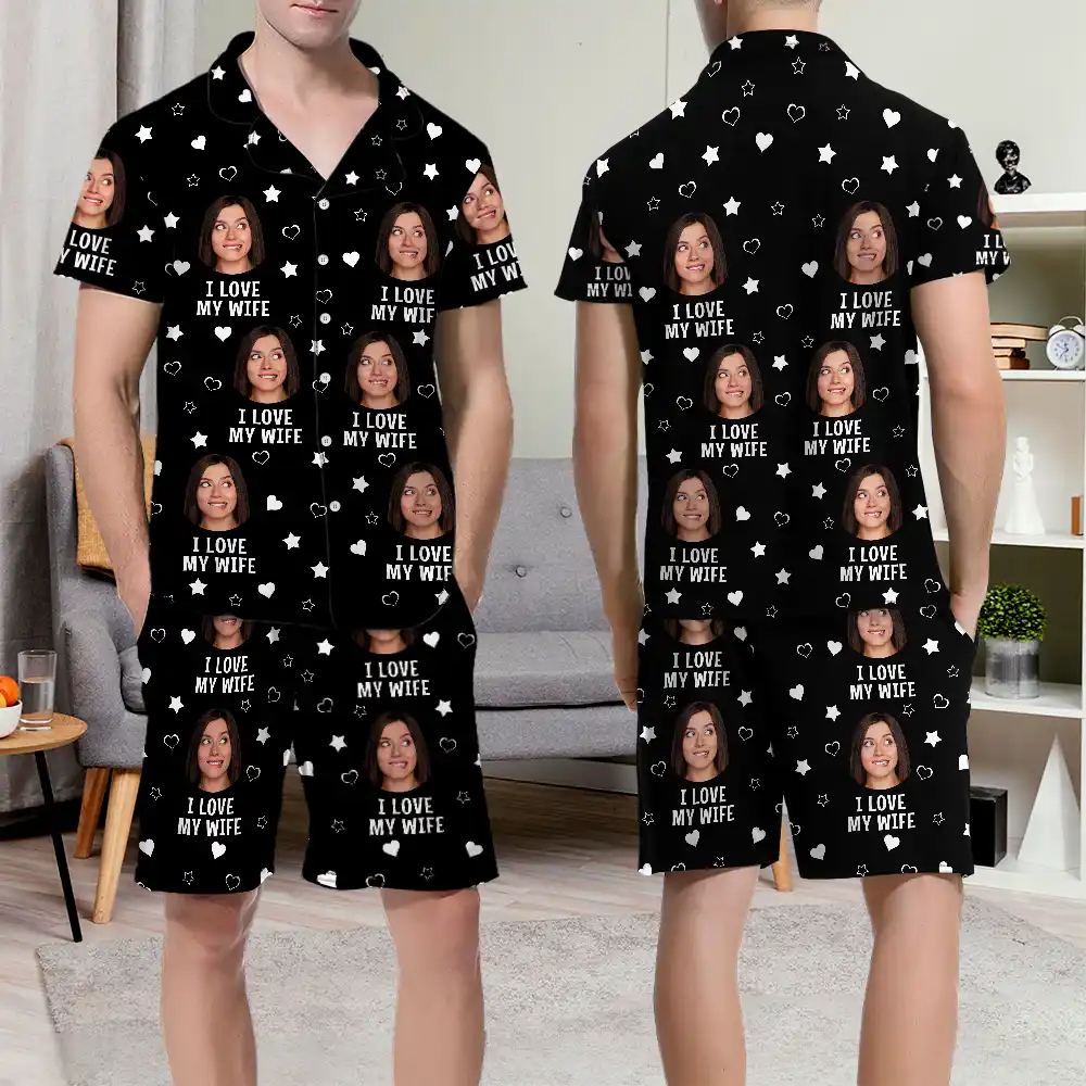 Custom Photo Funny I Love My Lover - Personalized Short Pajamas Set