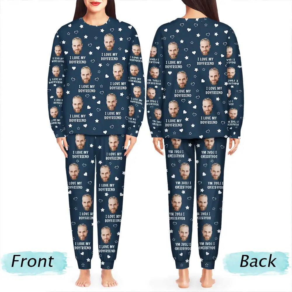 Custom Photo Funny I Love My Lover - Personalized Unisex Pajamas Set