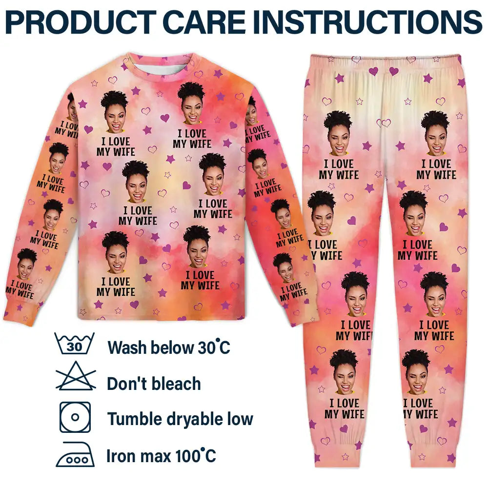 Custom Photo Funny I Love My Lover - Personalized Unisex Pajamas Set