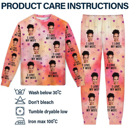 Custom Photo Funny I Love My Lover - Personalized Unisex Pajamas Set