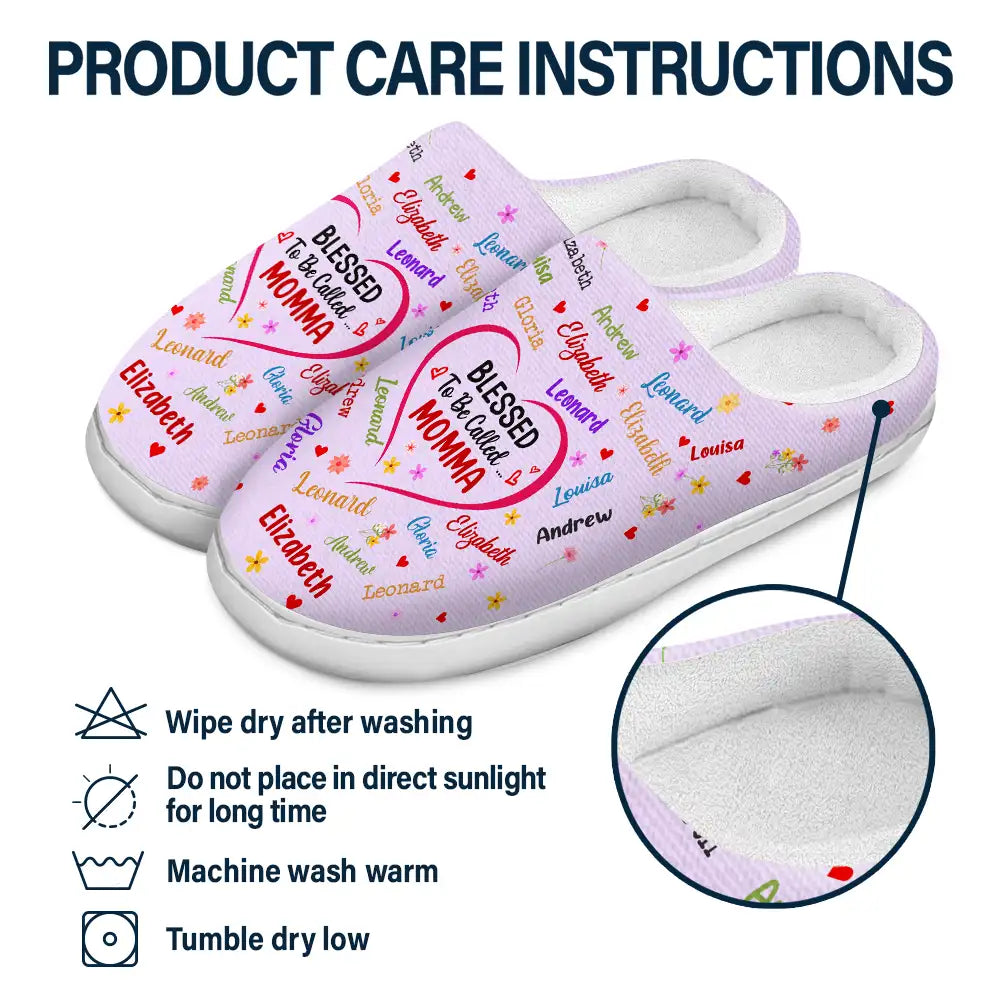 Blessed To Be Called Grandma Nana - Personalized Fluffy Slippers