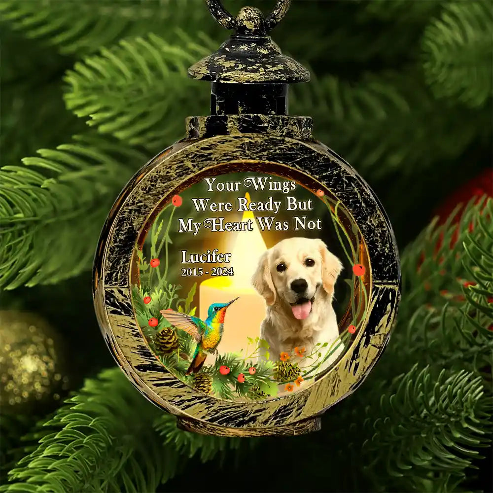 Pet Lovers, Dog Lovers, Memorial - Custom Photo Memorial Your Light Will Always Shine In My Heart - Personalized Candlelight Lantern Ornament