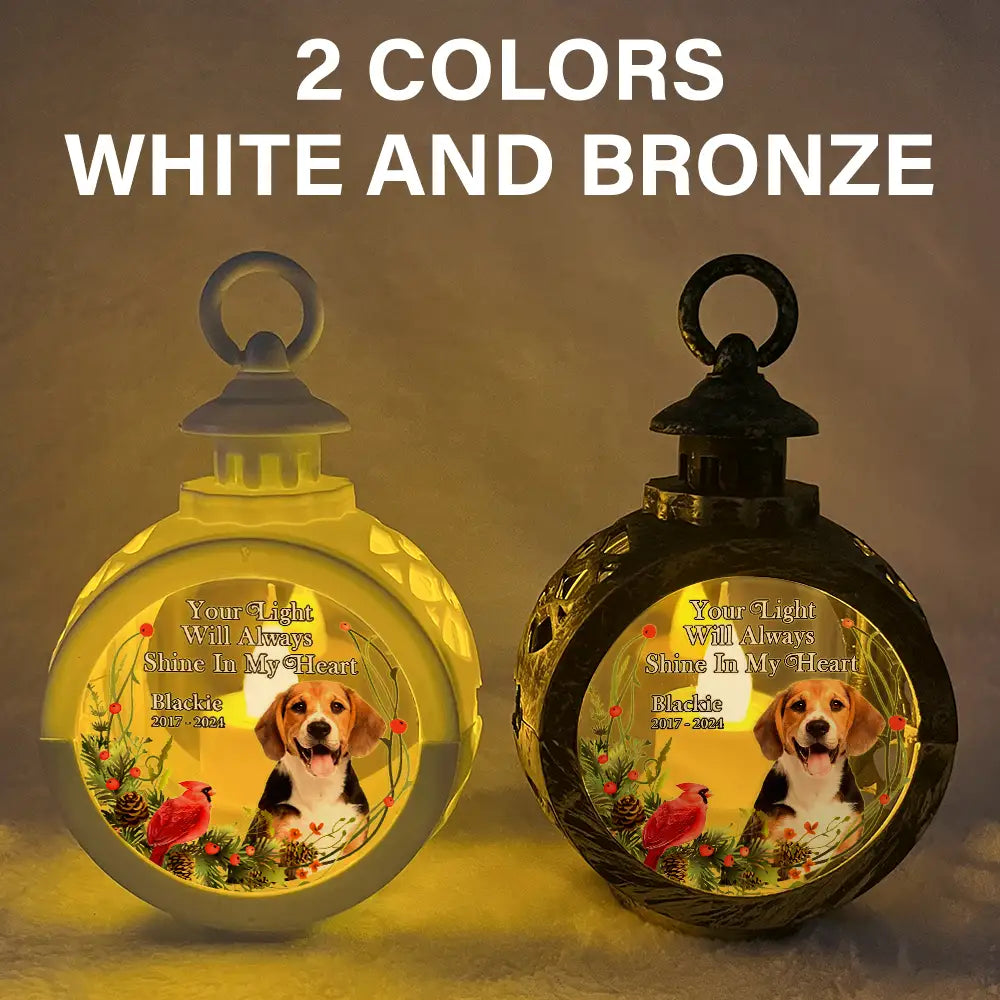 Custom Photo Memorial Your Light Will Always Shine In My Heart - Personalized Candlelight Lantern Ornament