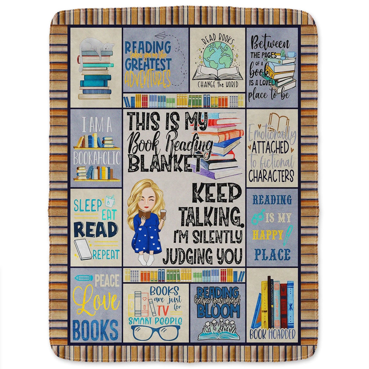 This Is My Book Reading Blanket - Personalized Fleece Blanket, Sherpa Blanket