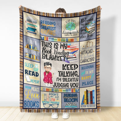 This Is My Book Reading Blanket - Personalized Fleece Blanket, Sherpa Blanket