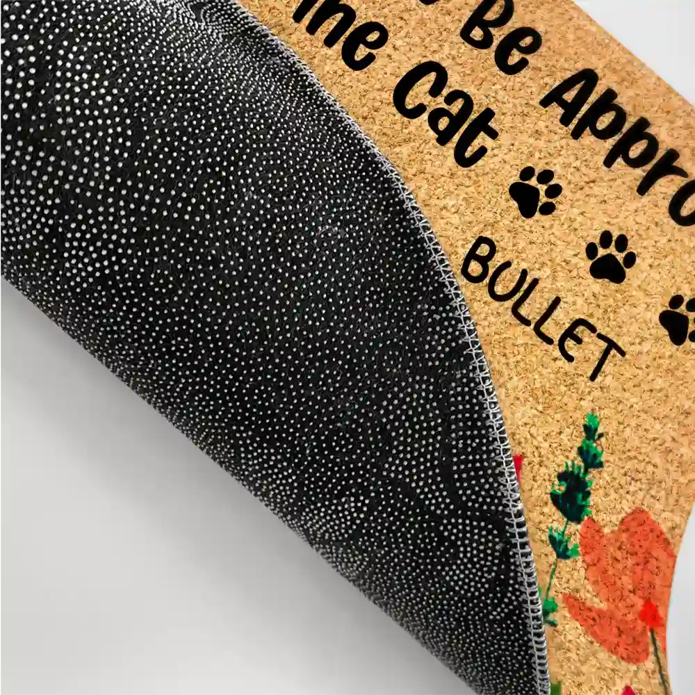 All Visitors Must Be Approved By The Cats Flower Garden - Personalized Doormat