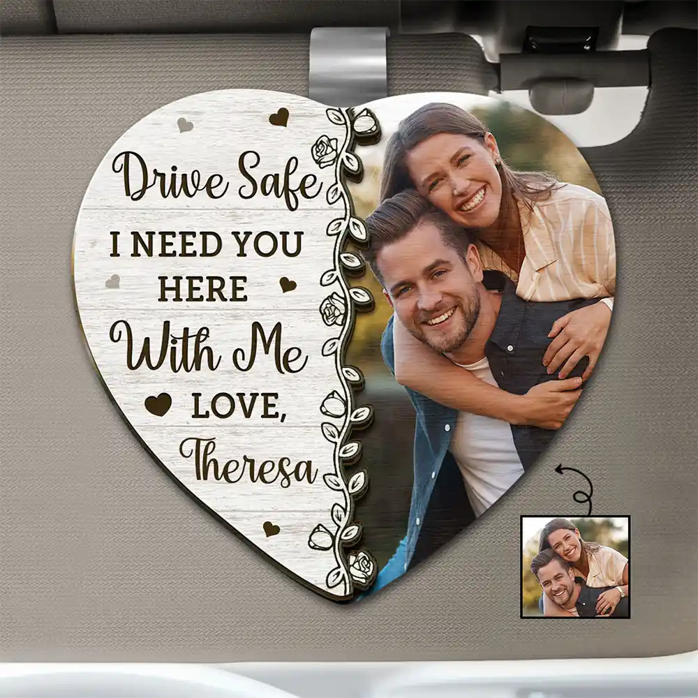 Custom Photo I Need You Here With Me - Personalized Custom Shaped Car Visor Clip